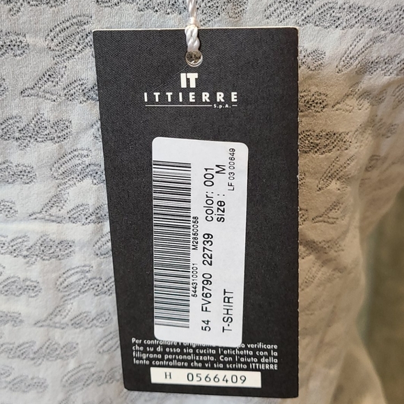 Versace white shirt Med. w/ logo in the fabric NWT - Picture 9 of 11